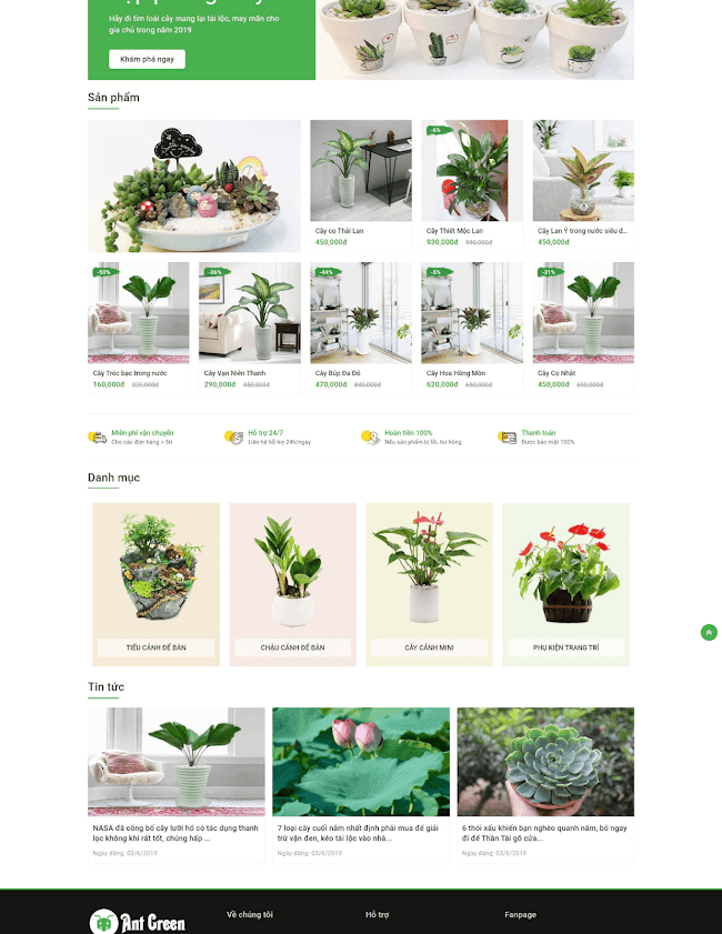 Template blogspot bán hàng Ant Green Shop